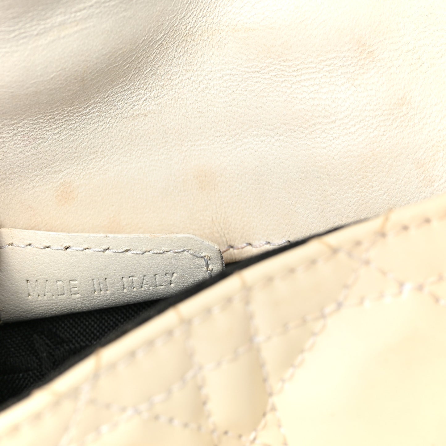Patent Cannage Mini Crossbody Pouch White