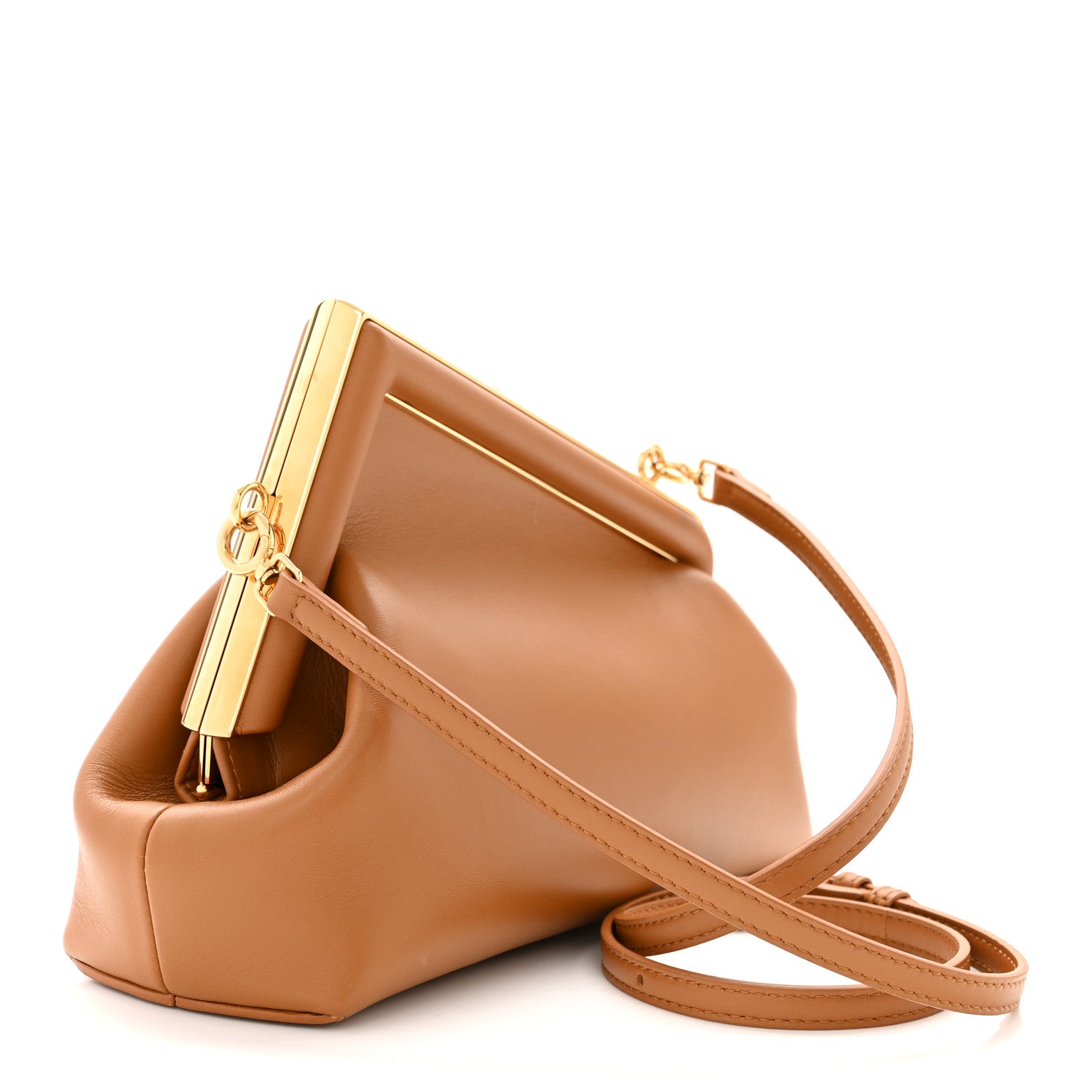 Fendi Shiny Nappa Small Fendi First Caramello 3 of 11