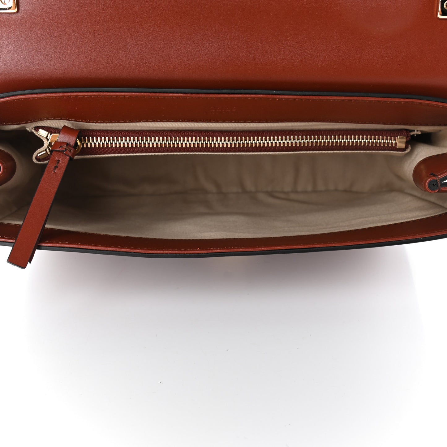 Calfskin Small C Double Carry Sepia Brown