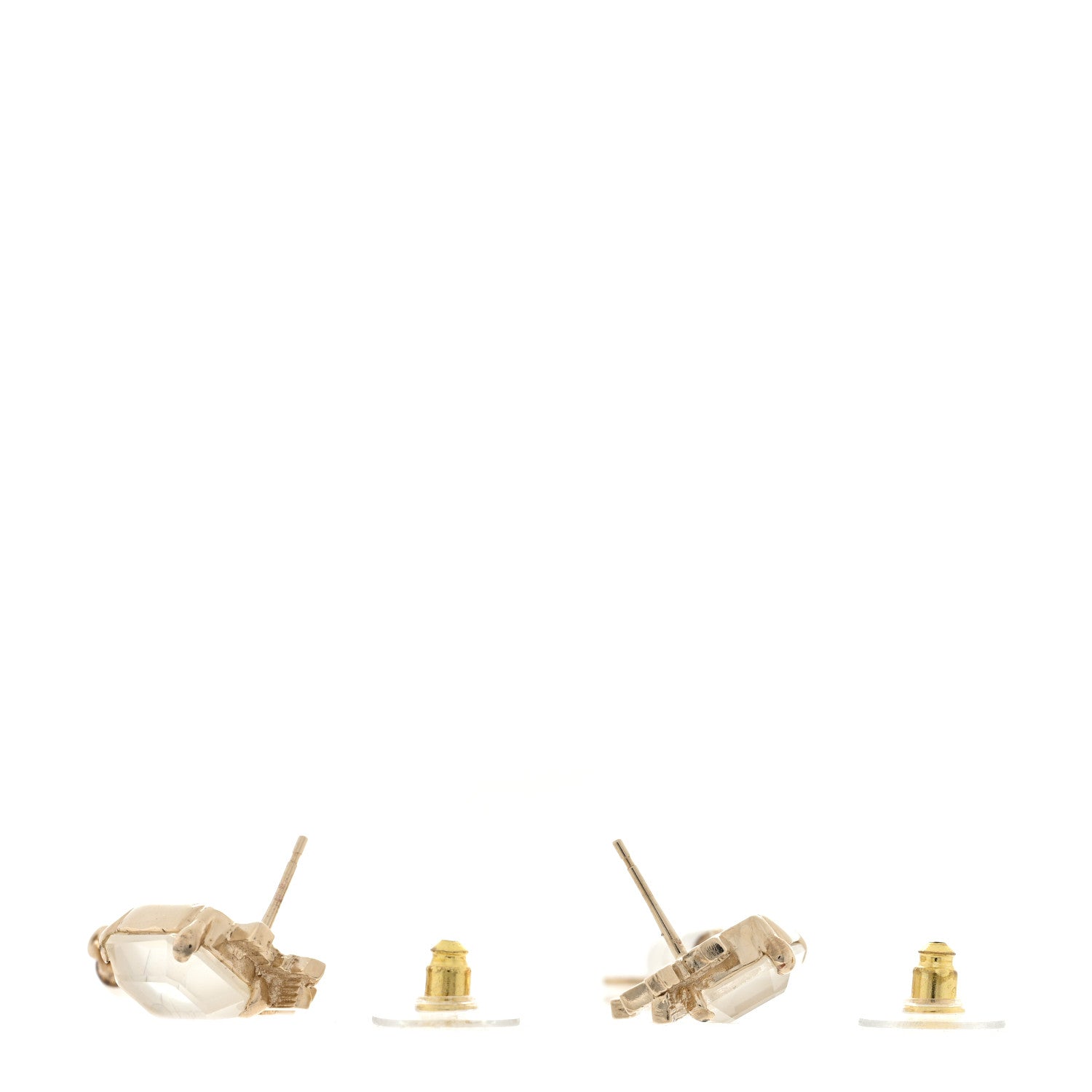 Chanel Crystal Pearl CC Drop Earring Gold 3 of 4