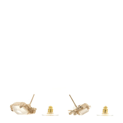Chanel Crystal Pearl CC Drop Earring Gold 3 of 4