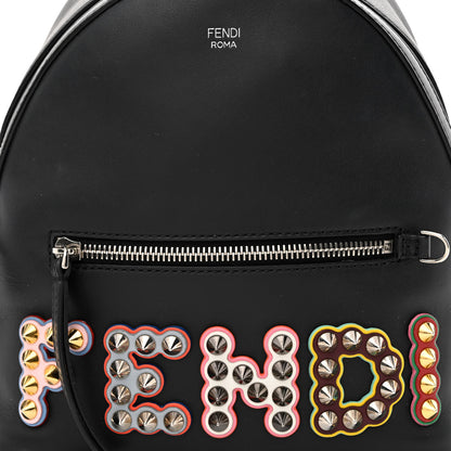 Fendi Vitello Century Fun Fair Metal Studded Mini Backpack Black Multicolor 8 of 12