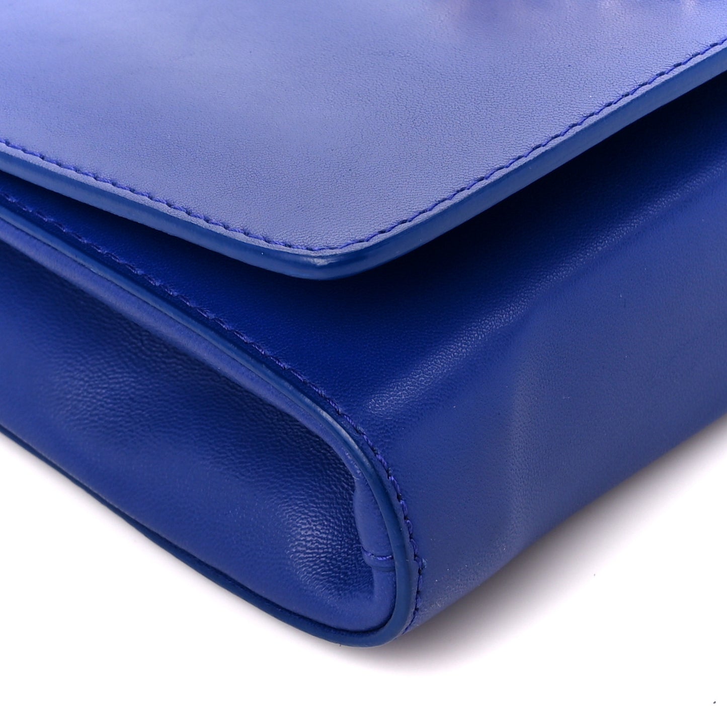 Lambskin Palazzo Chain Evening Bag Blue