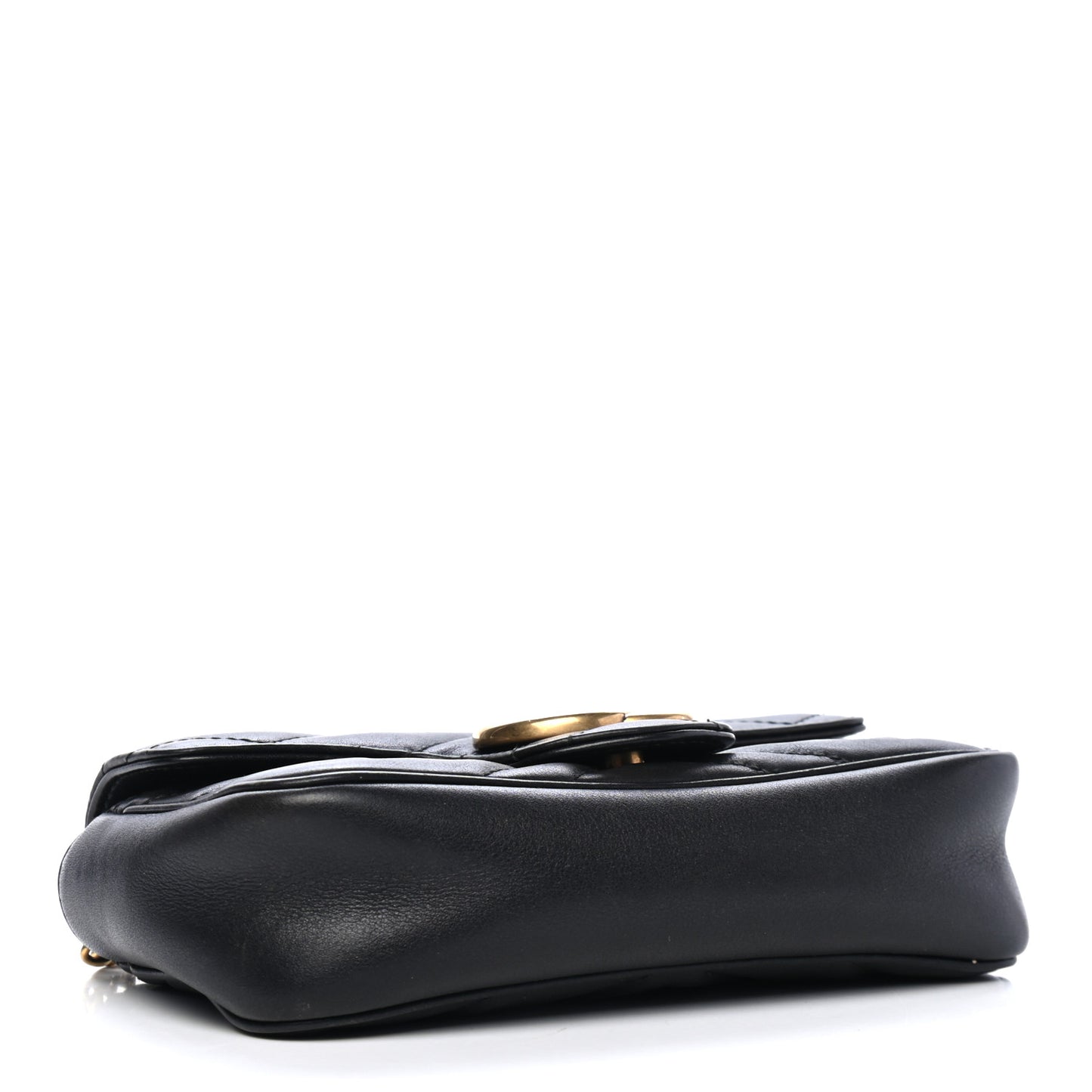 Calfskin Matelasse Super Mini GG Marmont Shoulder Bag Black