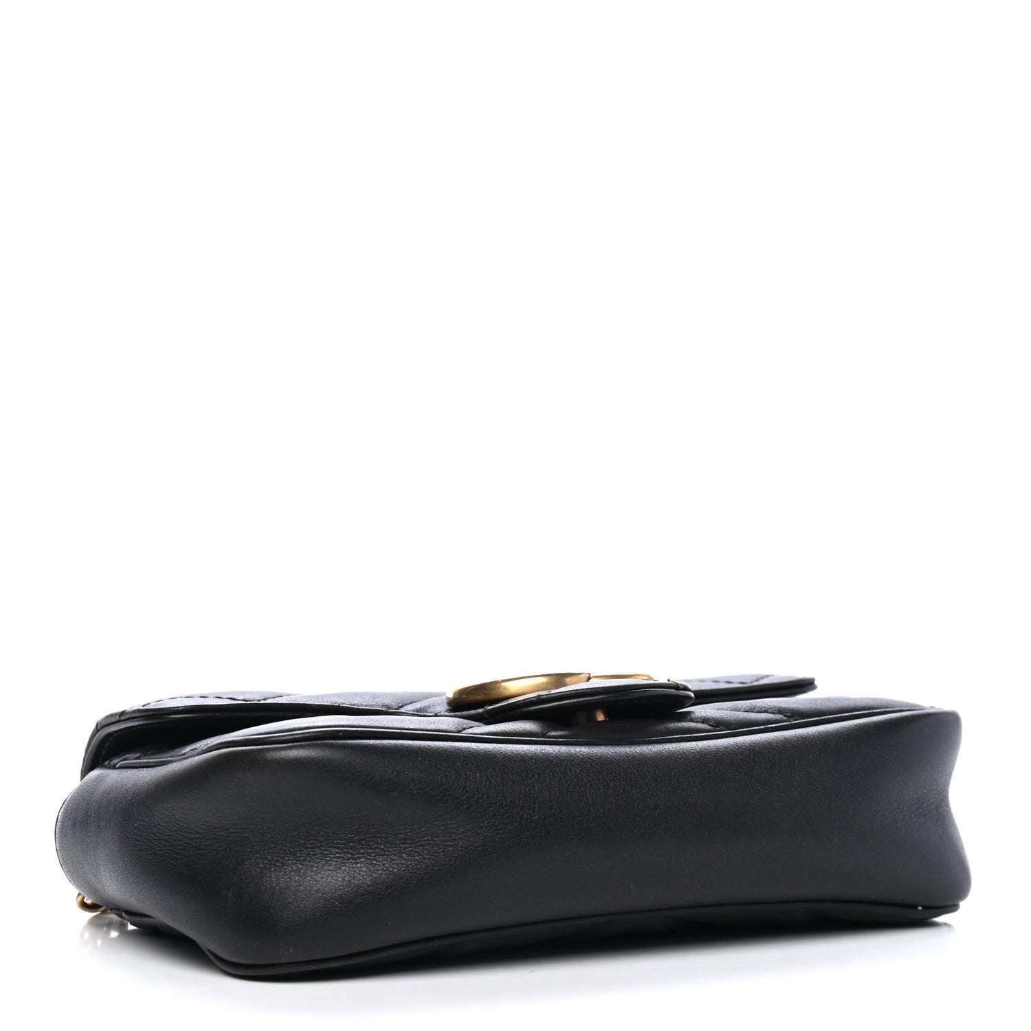 Gucci Calfskin Matelasse Super Mini GG Marmont Shoulder Bag Black 3 of 4