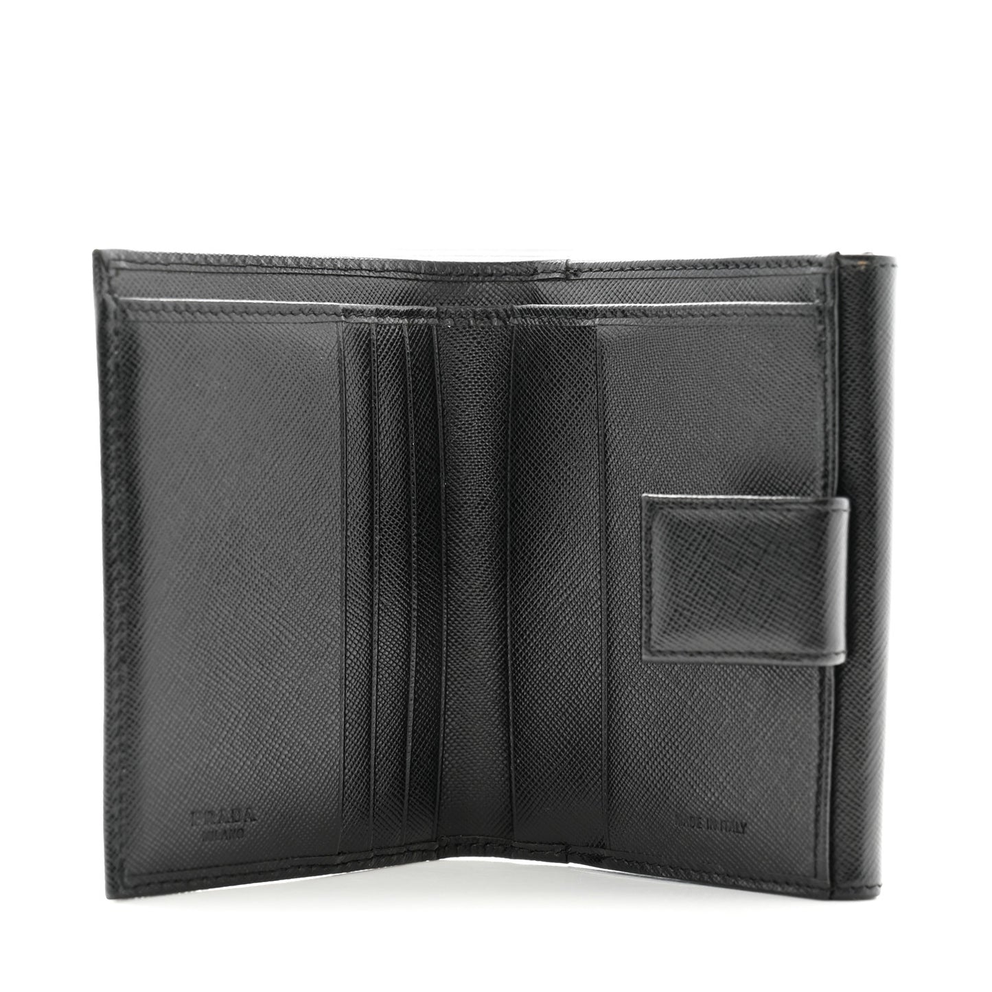 Saffiano Tri-Fold Compact Wallet Black