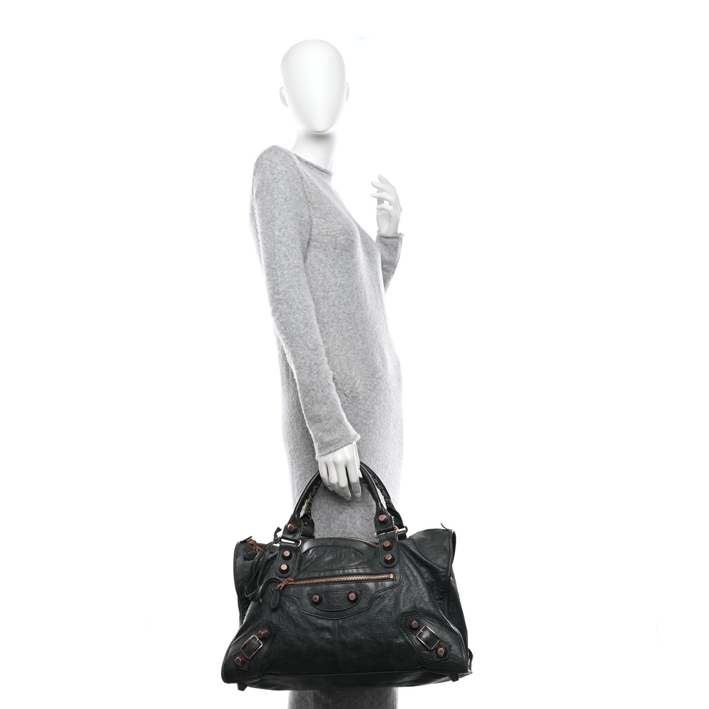 Agneau Giant 21 Rose Gold Hardware Work Anthracite