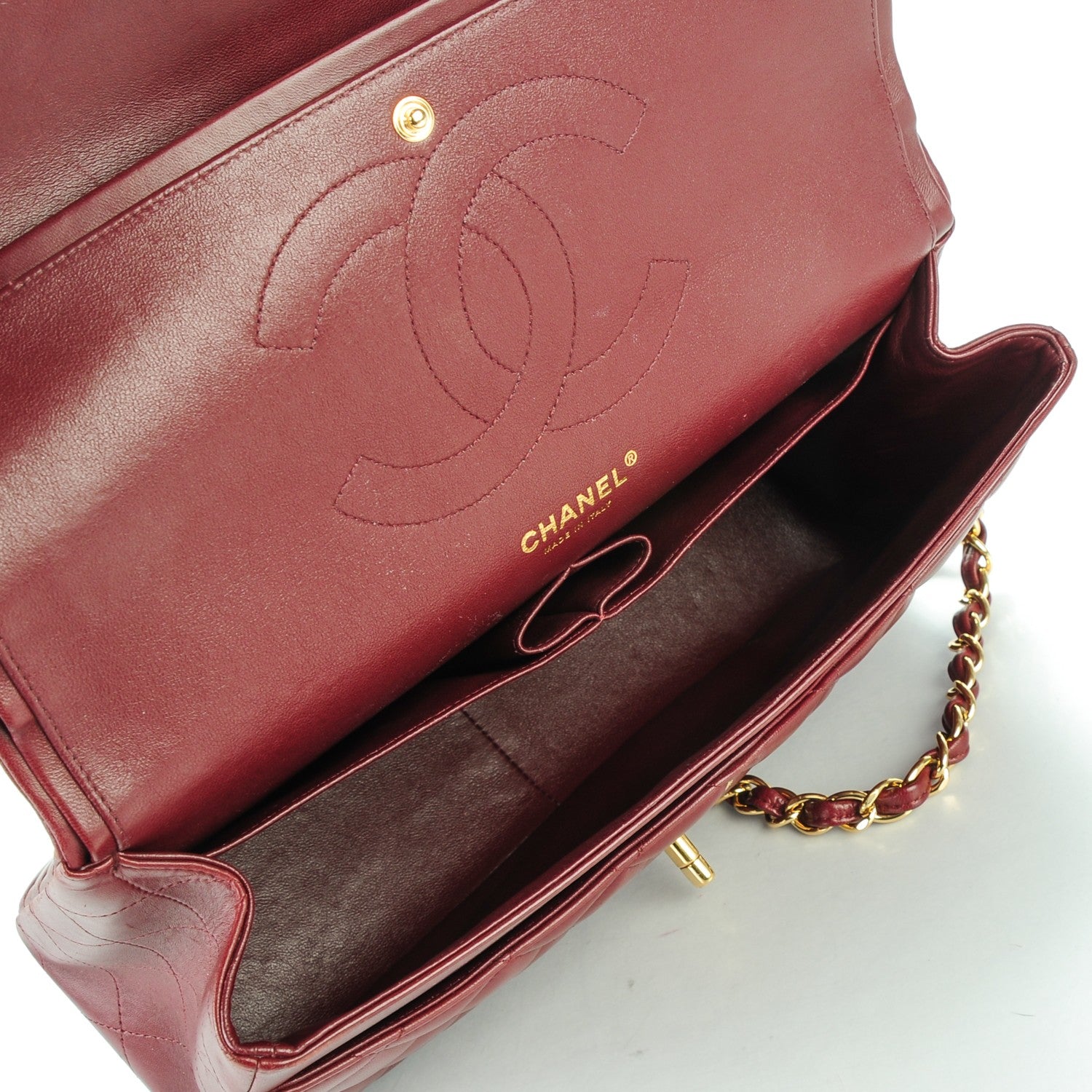 Chanel Lambskin Quilted Jumbo Double Flap Dark Red 5 of 13