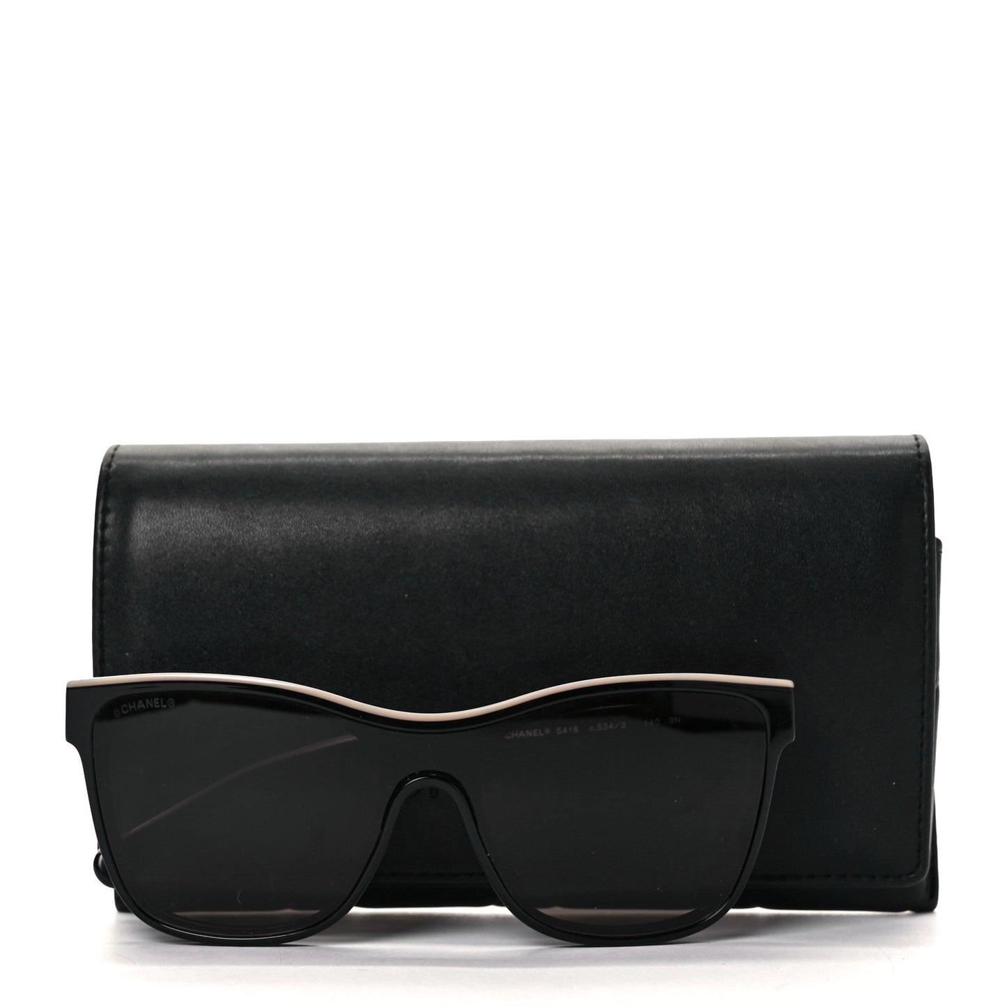 Acetate Logo Shield Sunglasses 5418 Black