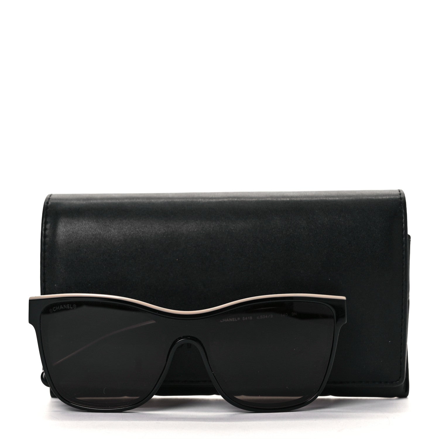 Chanel Acetate Logo Shield Sunglasses 5418 Black 8 of 8