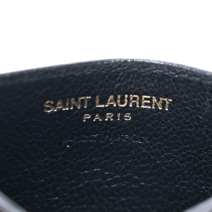 Saint Laurent Grain De Poudre Monogram Credit Card Case Black 6 of 9