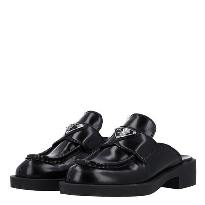 Prada Spazzolato Triangle 40mm Loafer Mules 35 Black 4 of 10