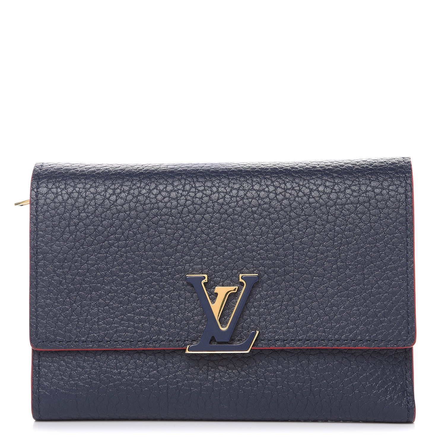 Louis Vuitton Taurillon Capucines Compact Wallet Marine Rouge 1 of 11