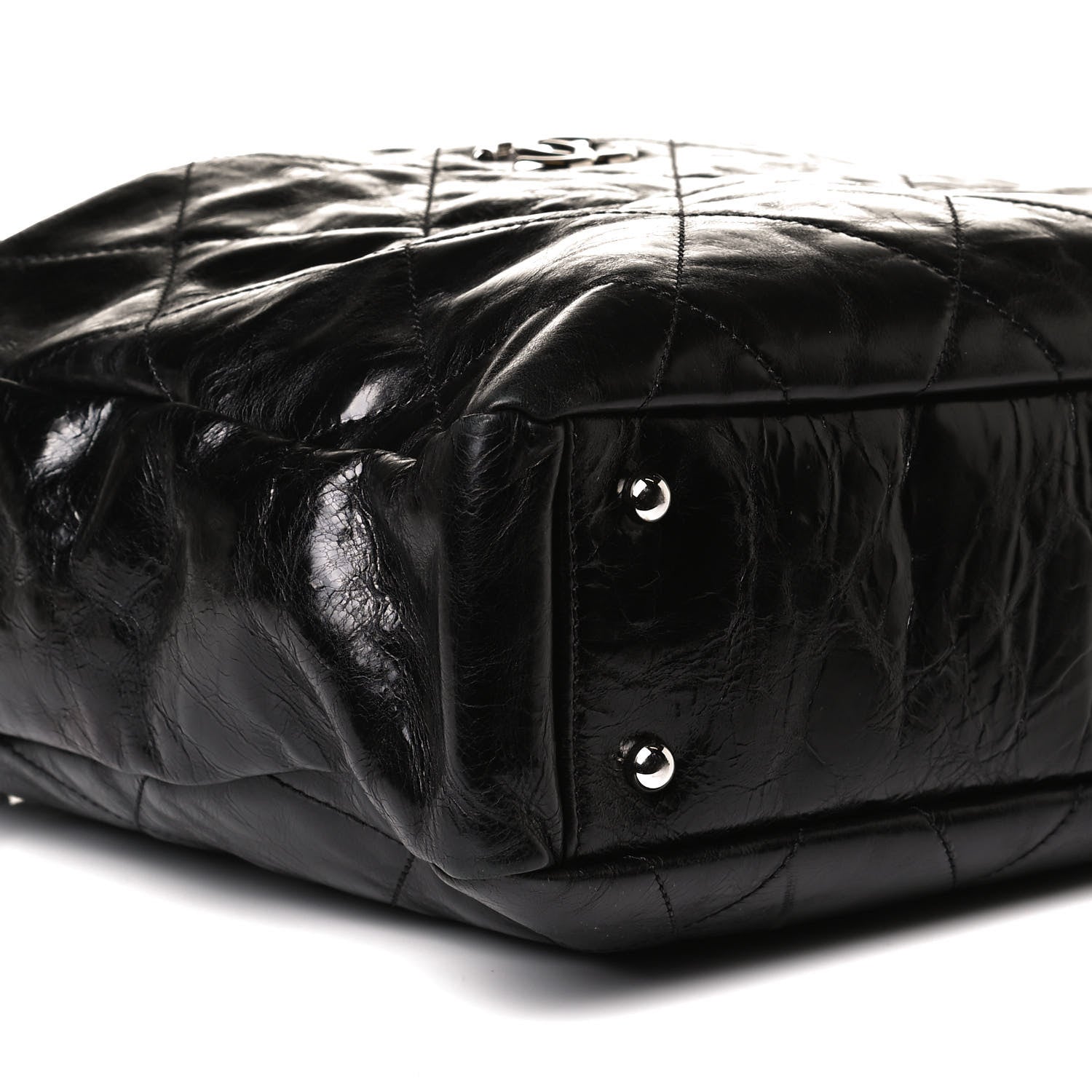Chanel Glazed Calfskin Lambskin Portobello Tote Black 9 of 18