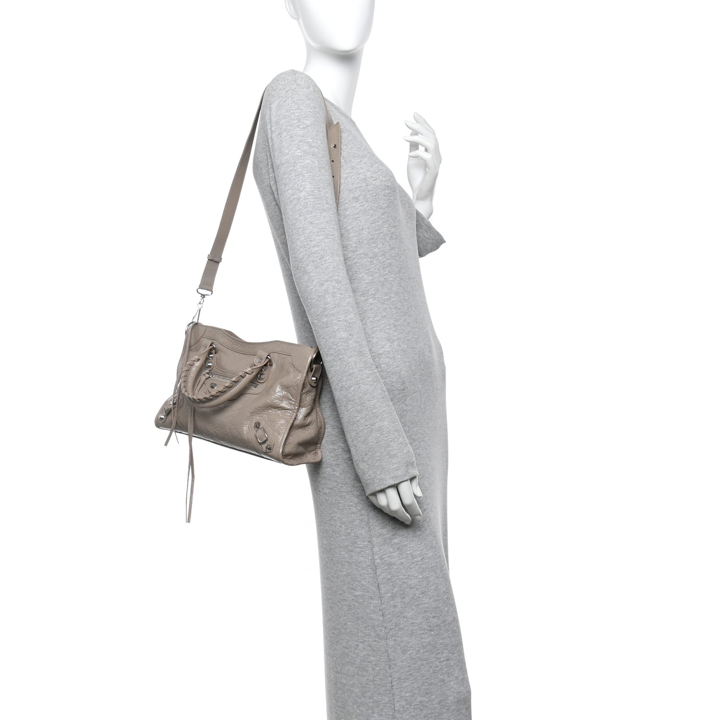 Agneau Arena Silver Hardware Small Le City Stone Beige