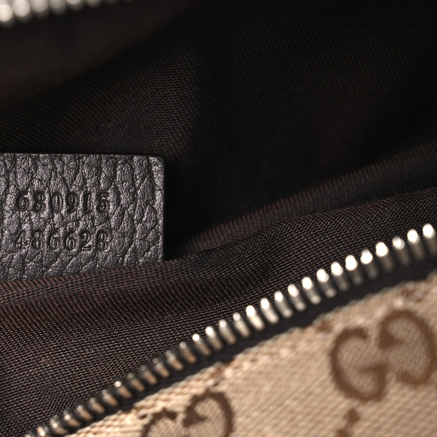 Gucci Monogram Dollar Calfskin Waist Pouch Beige Ebony Testa di Moro Marrone Scuro 7 of 10