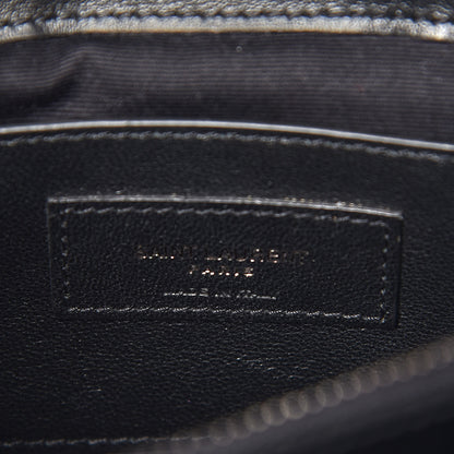 Saint Laurent Canvas Bandana Matelasse Chevron Medium College Bag Black 9 of 9