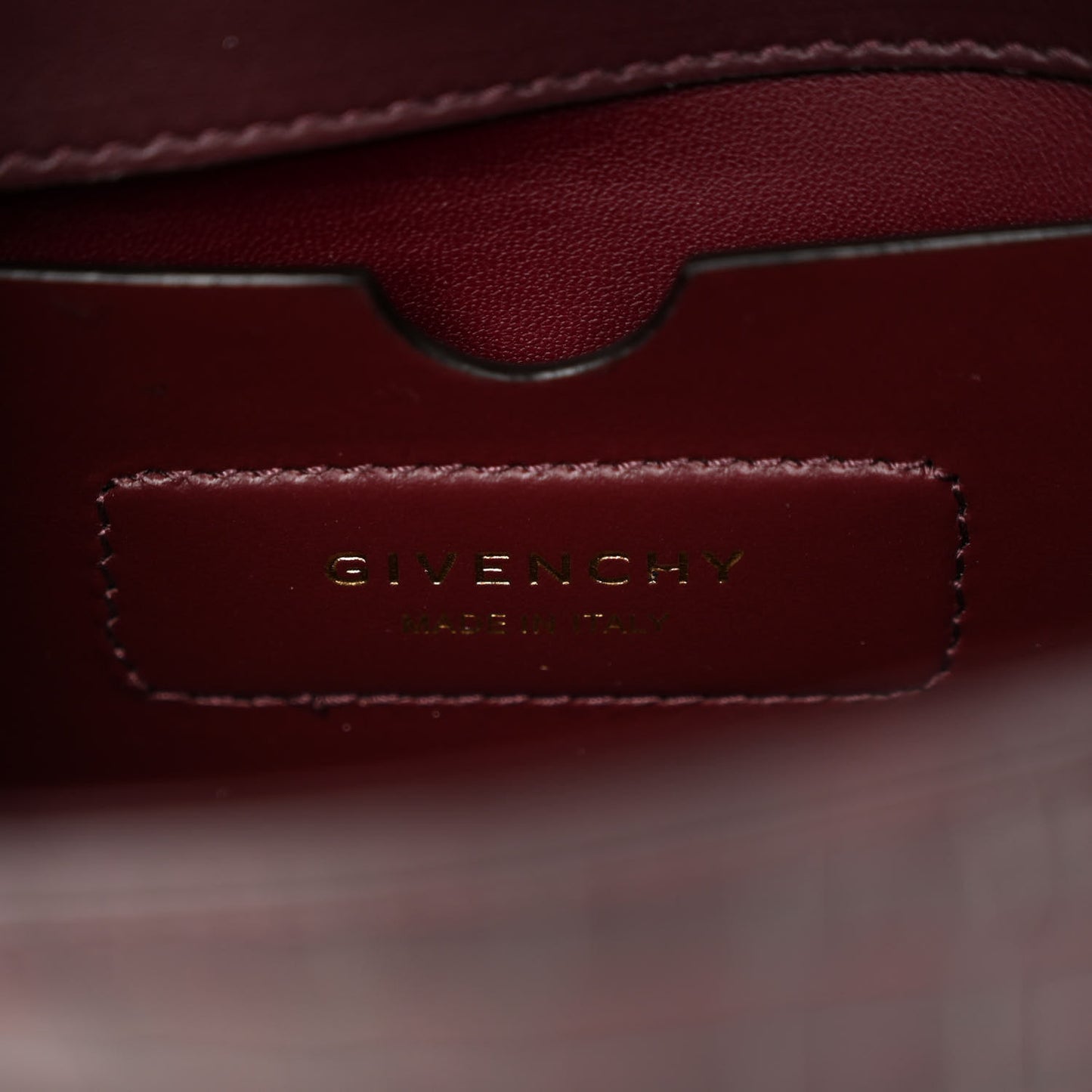 Calfskin Crocodile Embossed Eden Mini Top Handle Burgundy