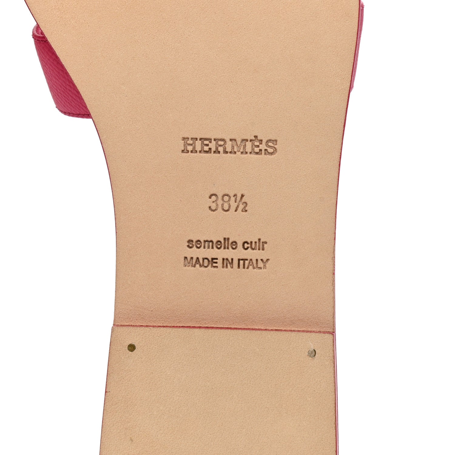 Hermes Epsom Oran Sandals 38.5 Rouge Azalee 6 of 9