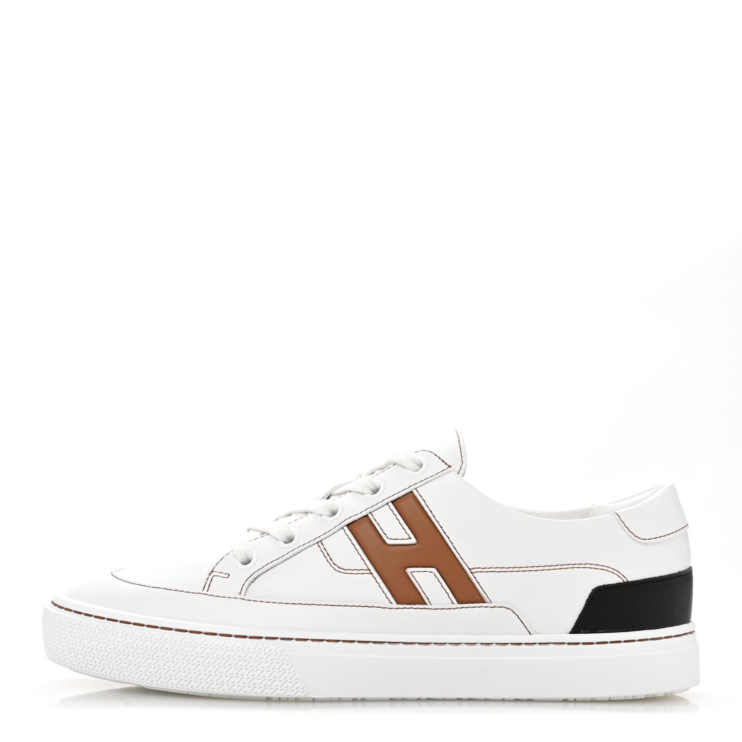 Hermes Calfskin Mens Deep Sneakers 39.5 White Naturel 1 of 12