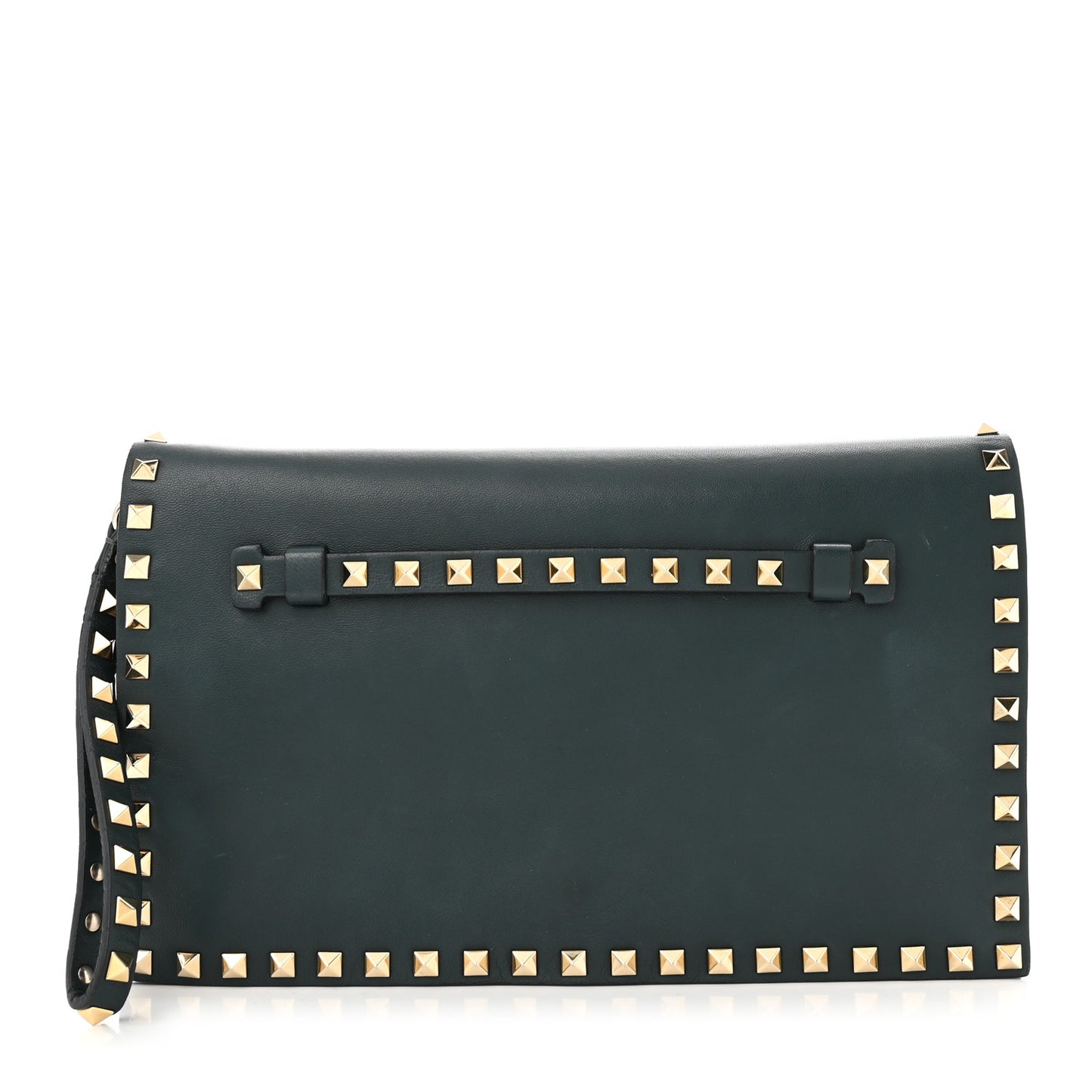Nappa Rockstud Wristlet Clutch Jungle