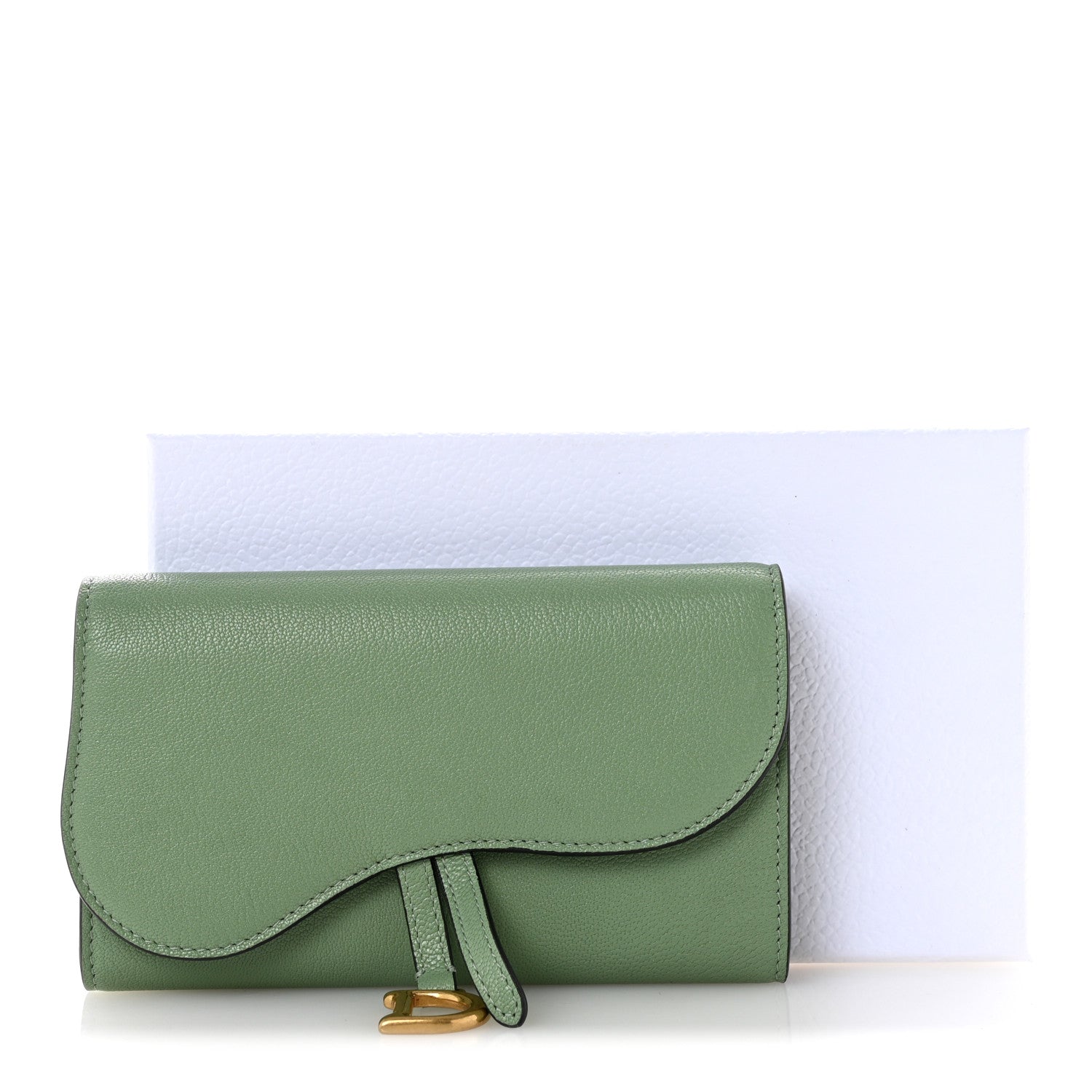 Christian Dior Goatskin Saddle Long Wallet Queen Mint 8 of 8