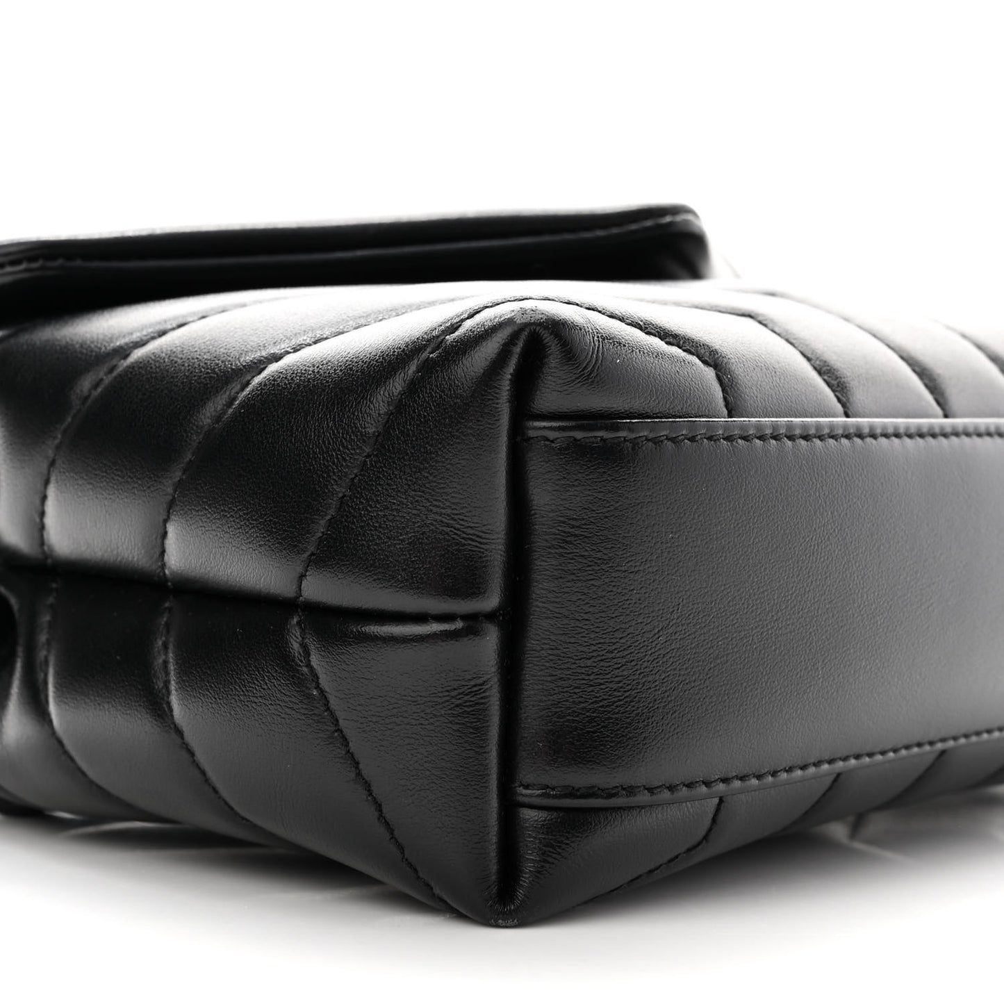 Calfskin Y Quilted Monogram Toy Loulou Crossbody Bag Black