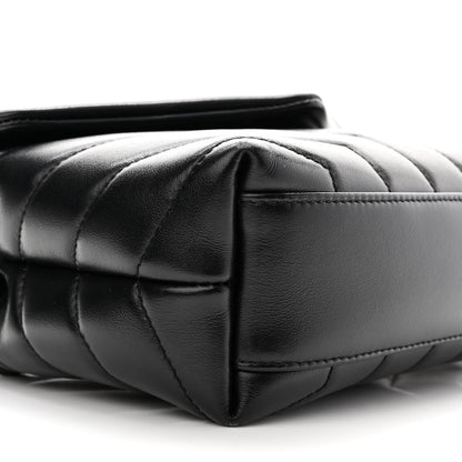 Saint Laurent Calfskin Y Quilted Monogram Toy Loulou Crossbody Bag Black 8 of 10