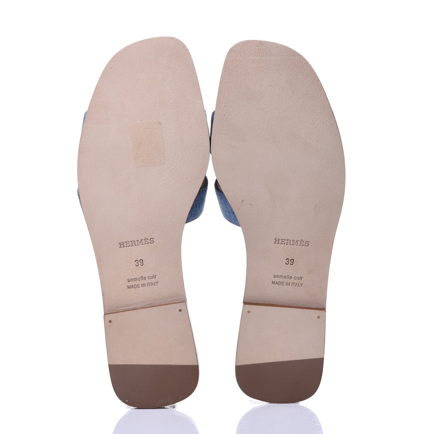 Hermes Denim Canvas Oran Sandals 39 Bleu Clair 7 of 11