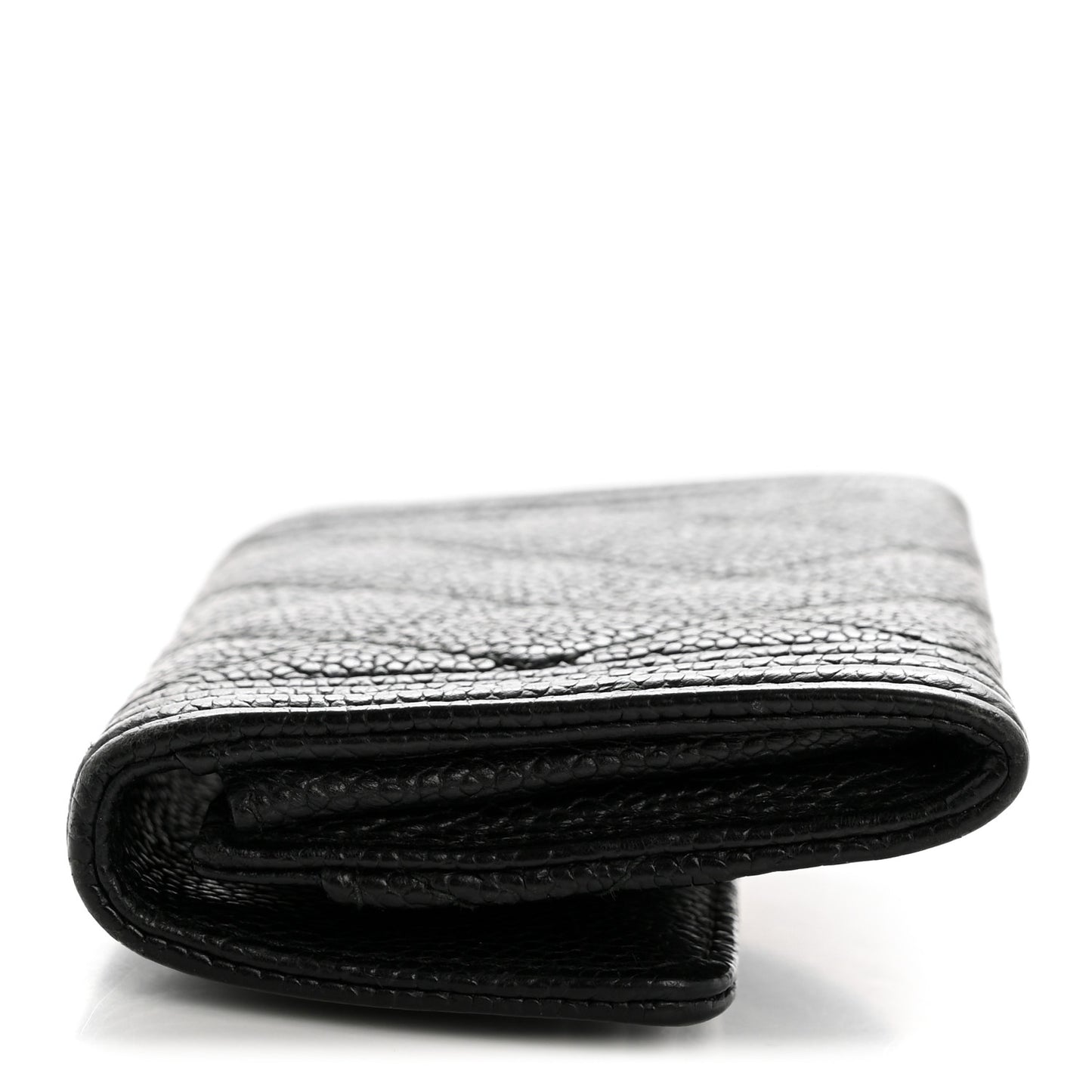 Caviar Quilted Boy Flap Card Holder Black
