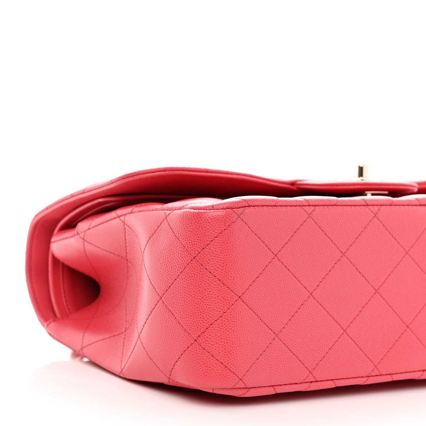 Caviar Quilted Jumbo Double Flap Dark Pink