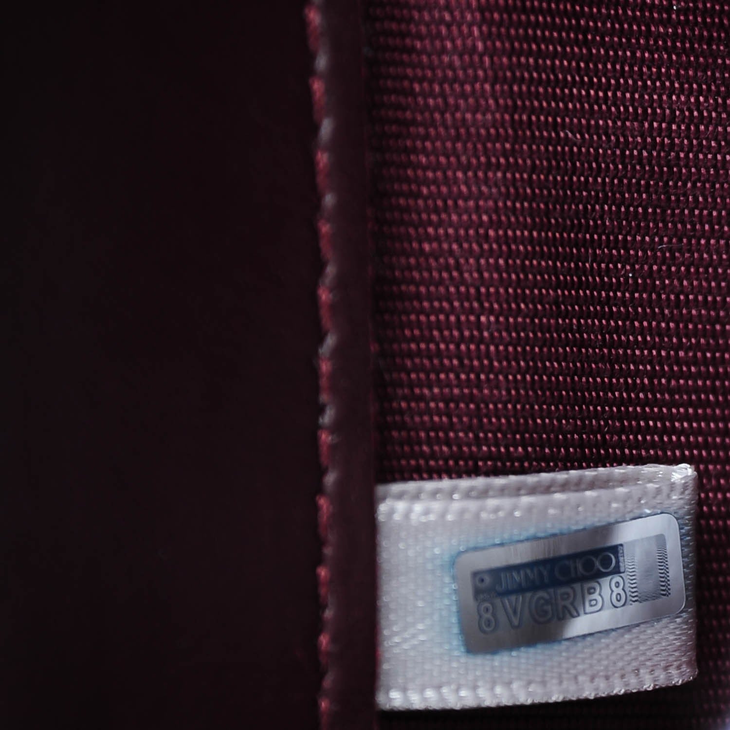 Jimmy Choo Patent Milla Wallet on Chain Bordeaux 7 of 7