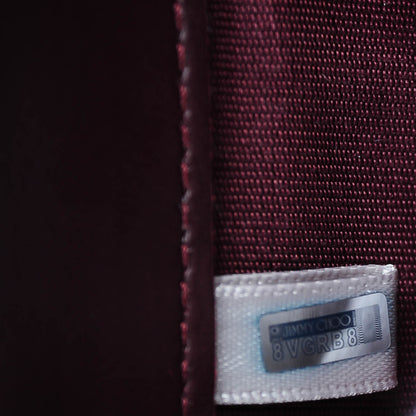 Jimmy Choo Patent Milla Wallet on Chain Bordeaux 7 of 7