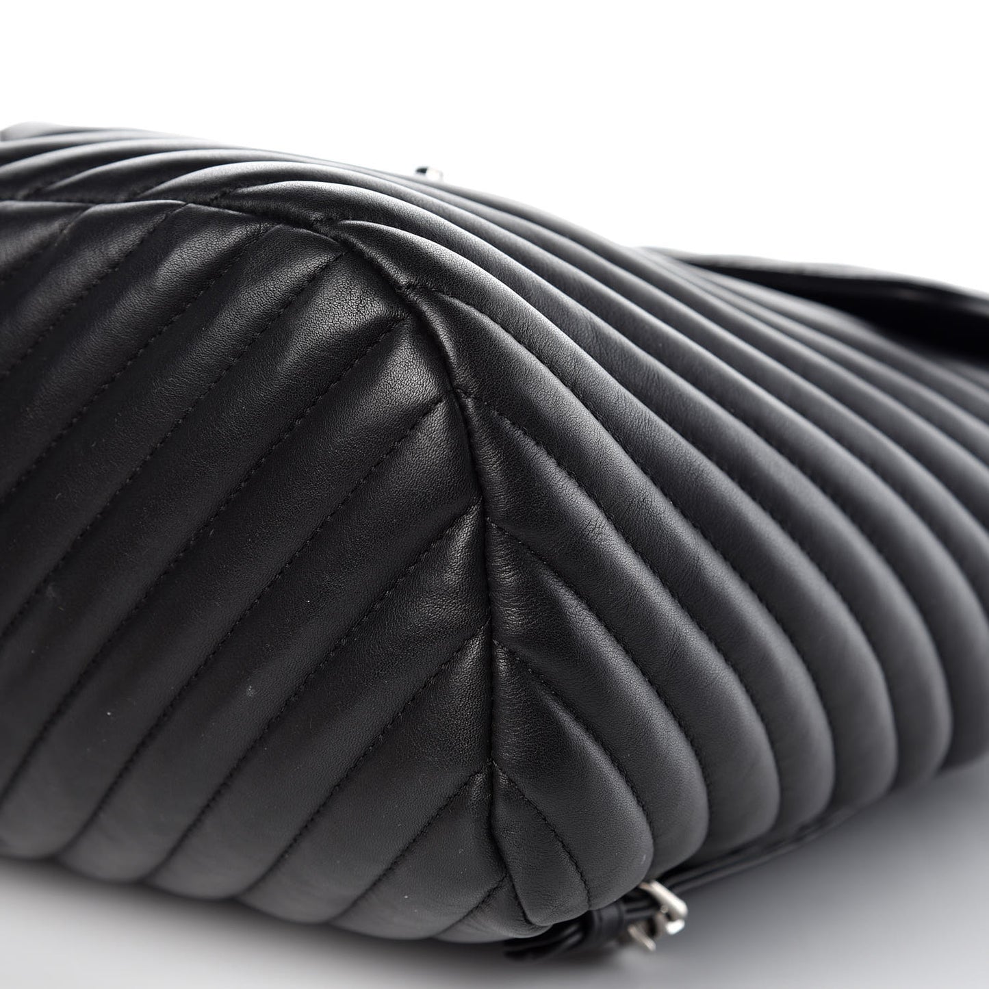 Calfskin Chevron Quilted Large Urban Spirit Backpack Black