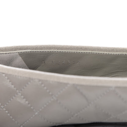 Chanel Crumpled Lambskin Quilted CC Ballerina Flats 39 Grey 9 of 10