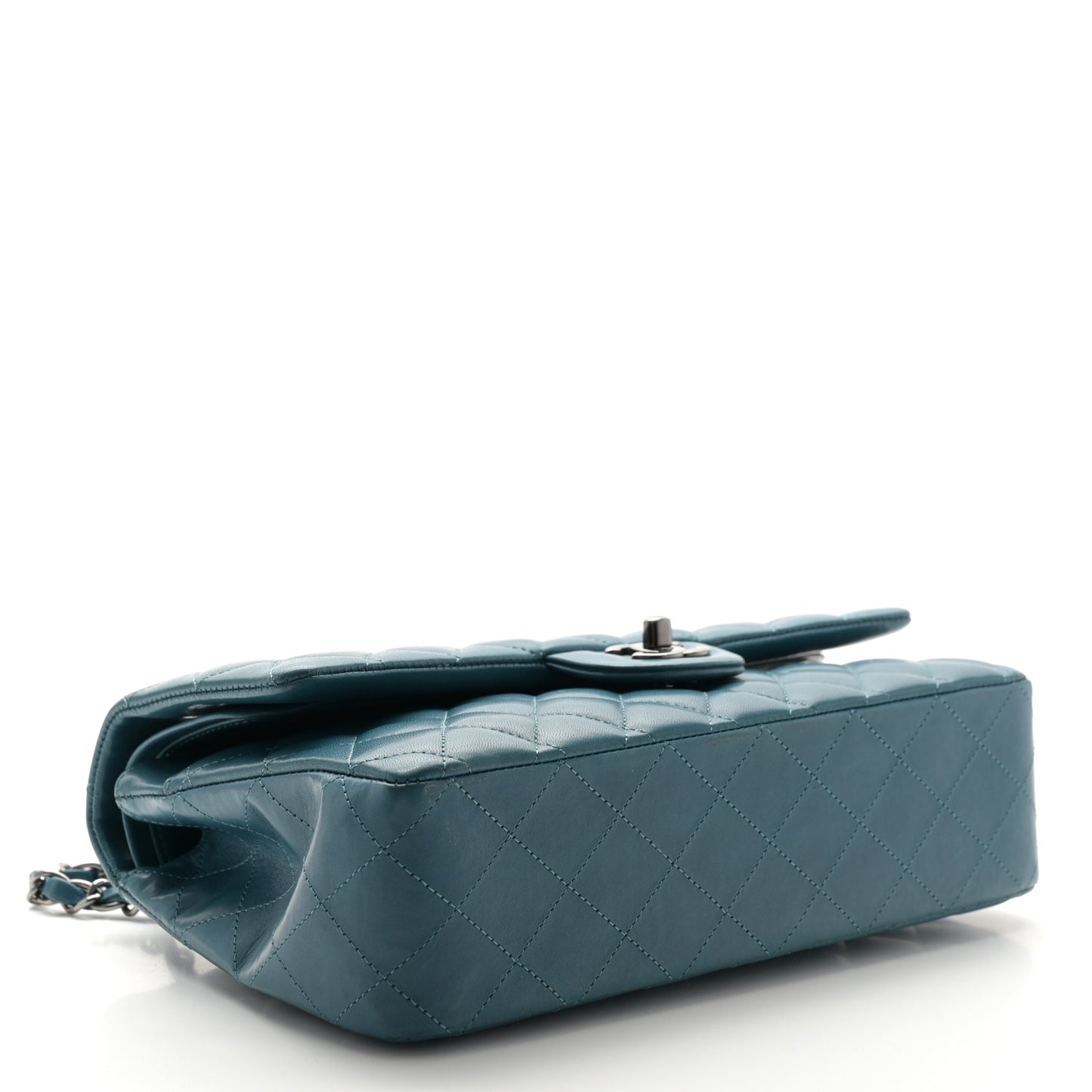 Lambskin Medium Double Flap Turquoise