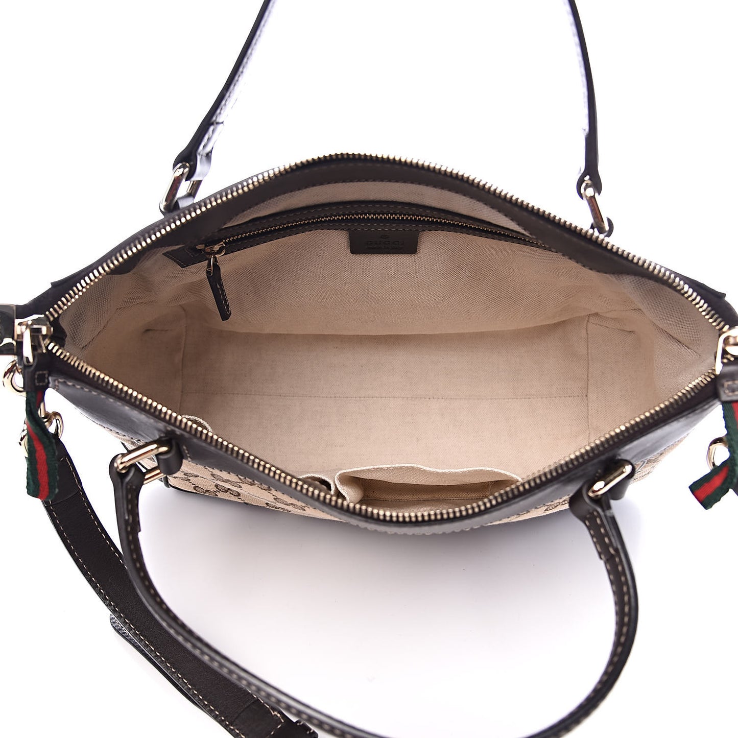 Monogram Web Mayfair Top Handle Satchel Dark Brown