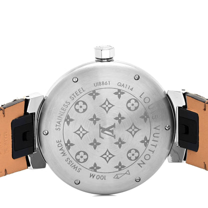 Louis Vuitton Stainless Steel Monogram 41mm Tambour Quartz Watch White 4 of 5