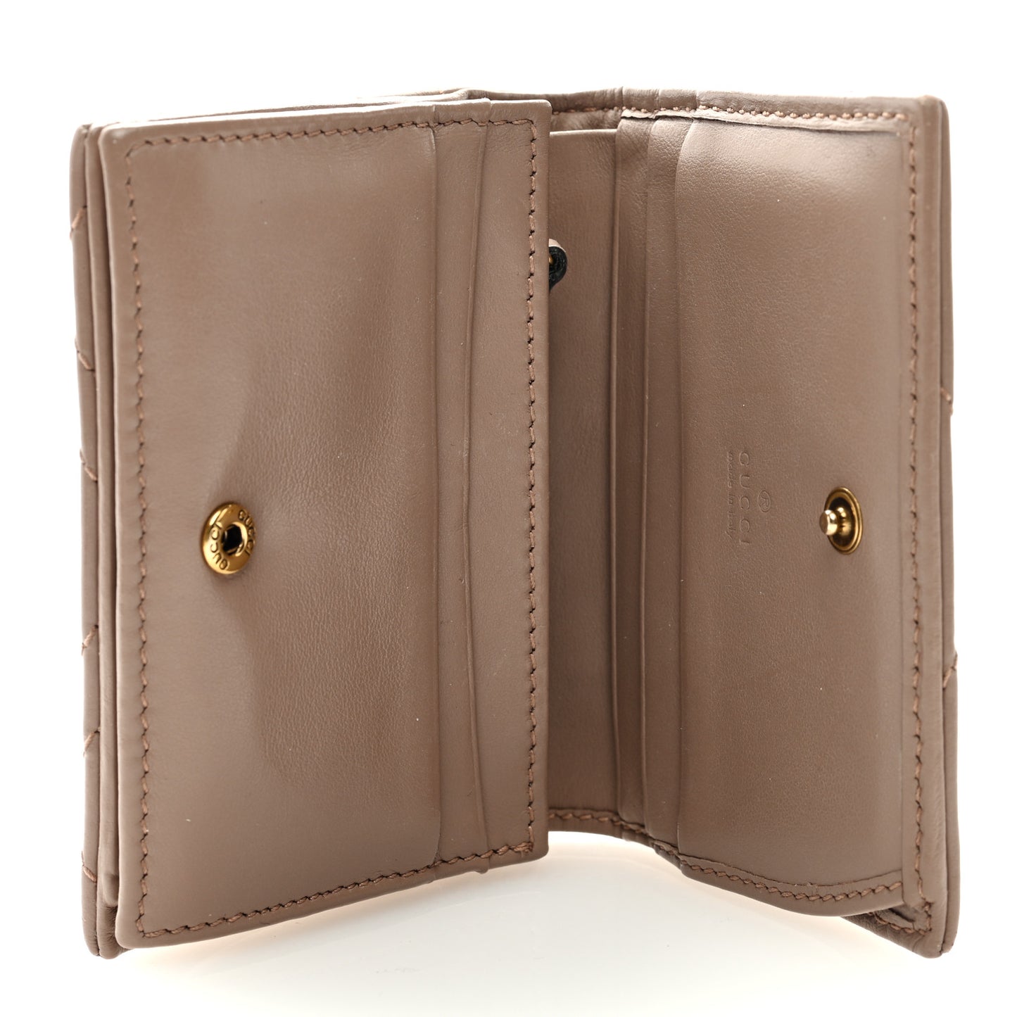 Calfskin Matelasse GG Marmont Card Case Wallet Porcelain Rose