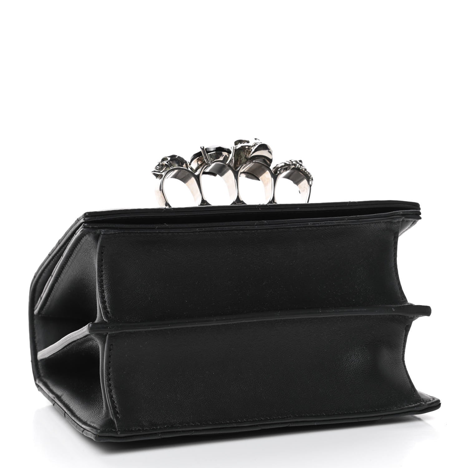 Alexander McQueen Lambskin Quilted Knuckle Shoulder Bag Black 3 of 4
