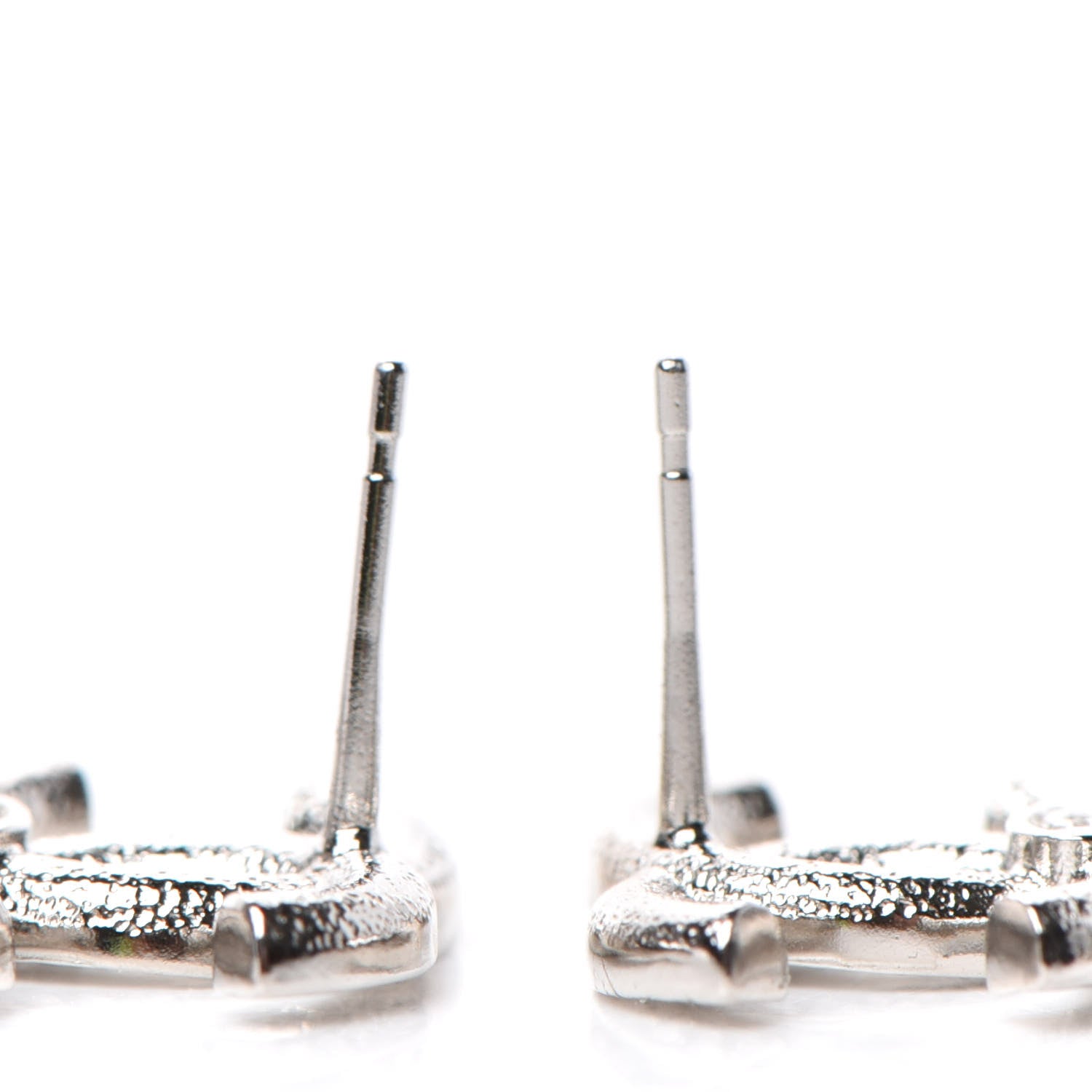 Chanel Crystal CC Triple Drop Earrings Silver 3 of 4