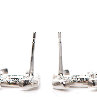 Chanel Crystal CC Triple Drop Earrings Silver 3 of 4