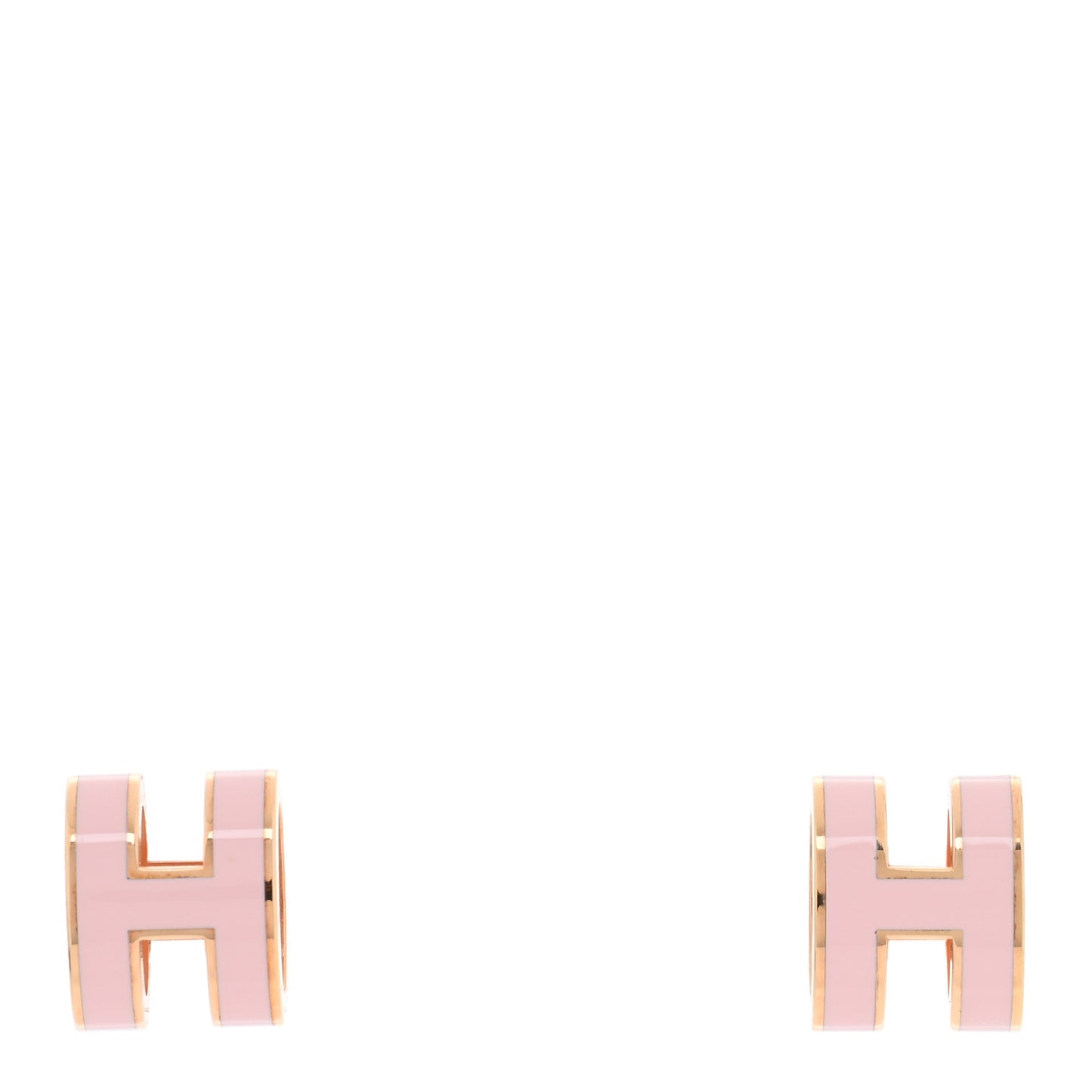 Rose Gold Lacquered Mini Pop H Earrings Rose Sakura
