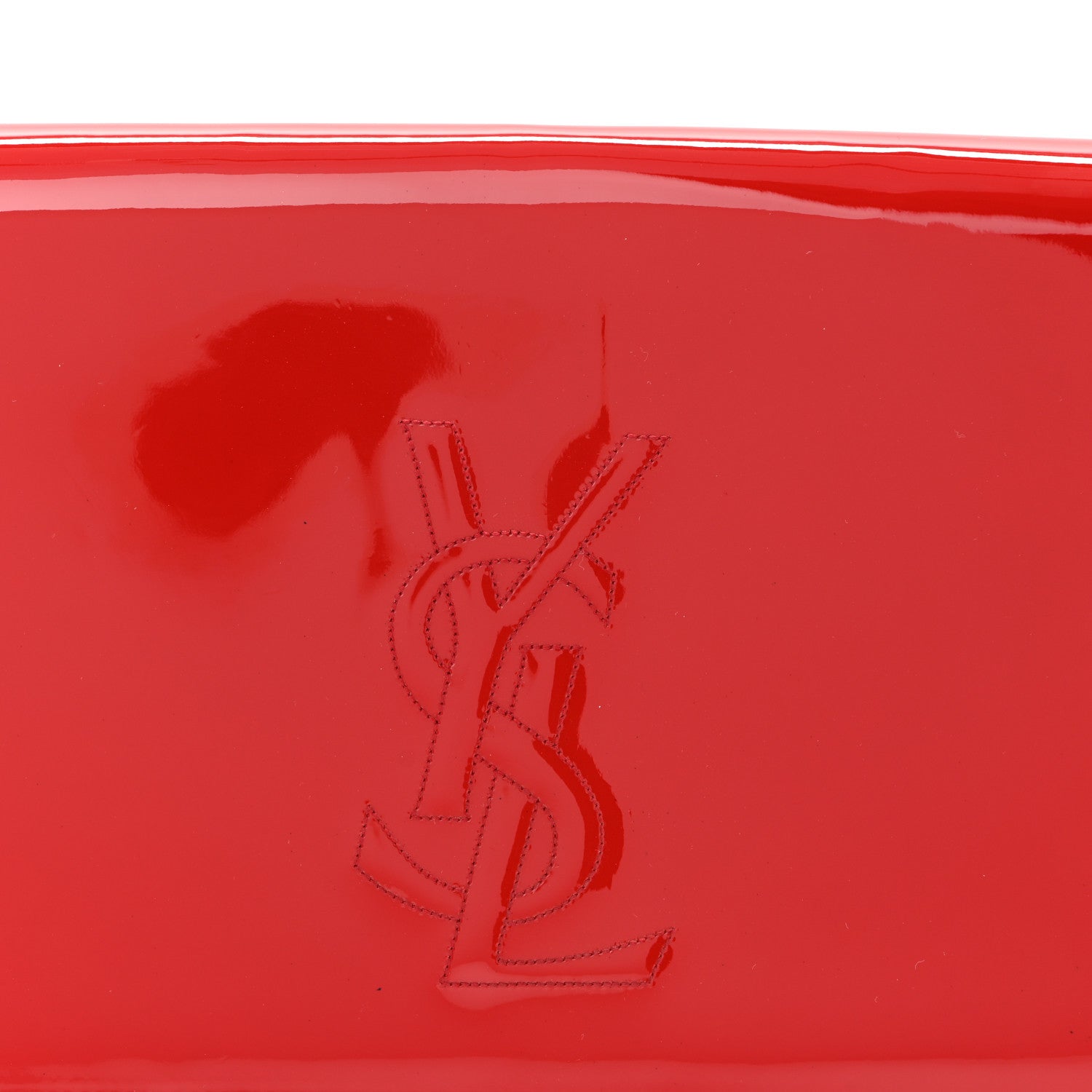 Saint Laurent Patent Monogram Large Belle De Jour Clutch Red 7 of 10
