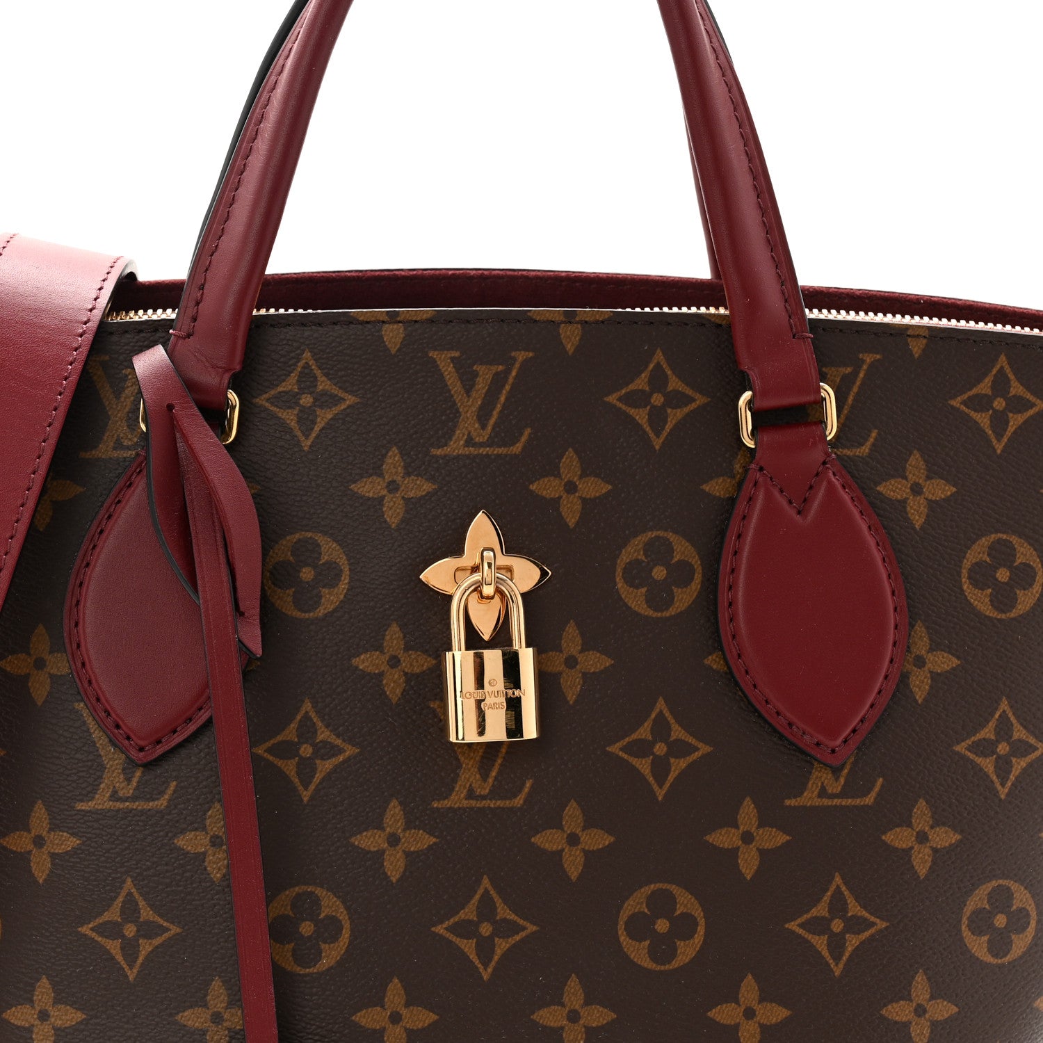 Louis Vuitton Monogram Flower Zipped Tote MM Bordeaux 1821999