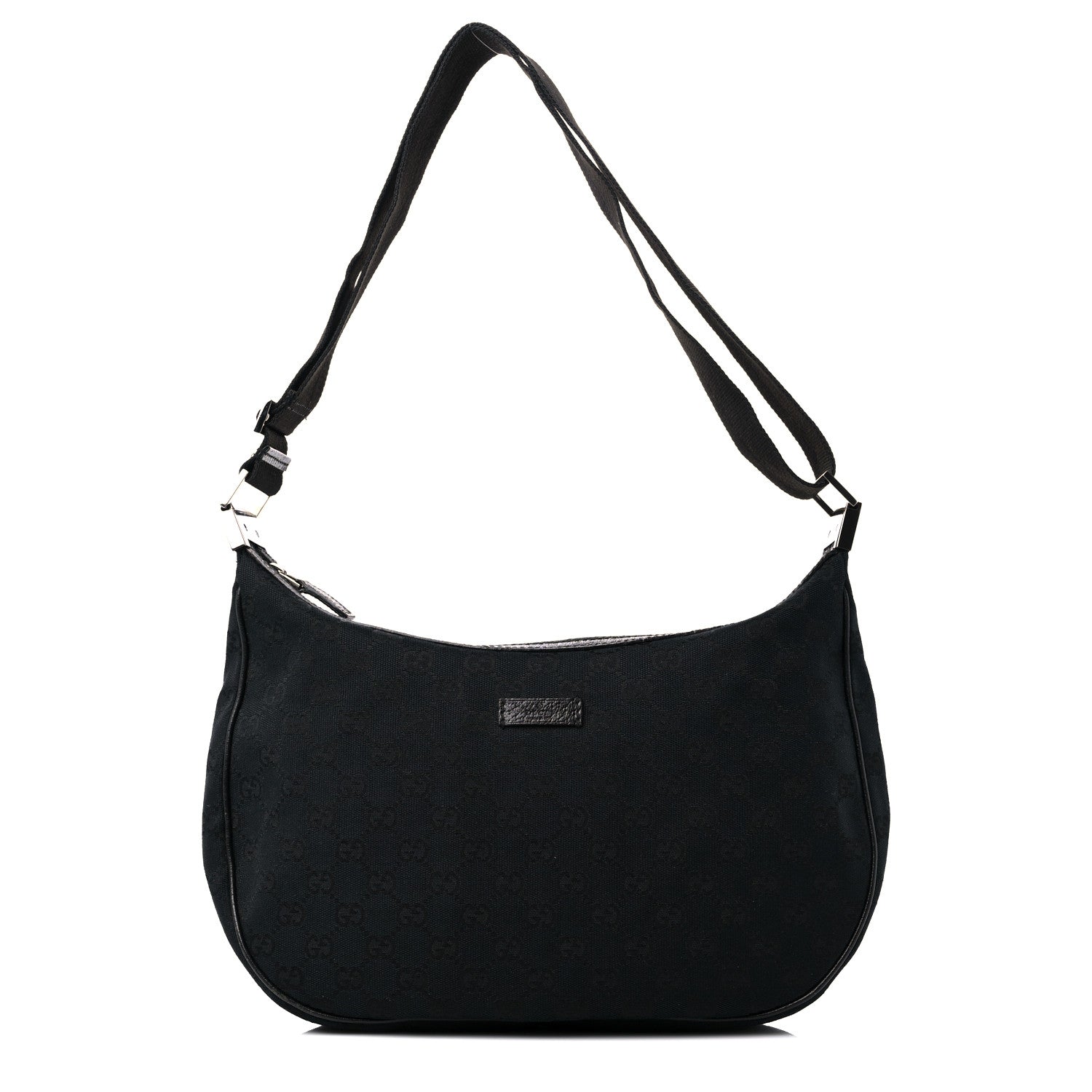 Gucci Monogram Medium Half Moon Hobo Black 1 of 13