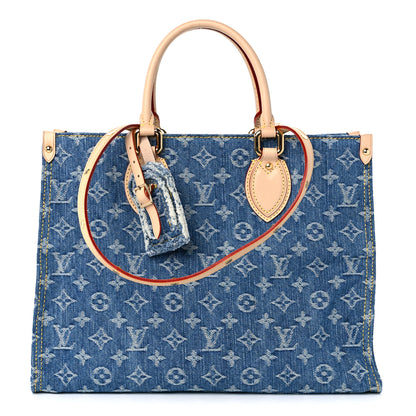 Louis Vuitton Monogram Denim Onthego MM Blue 1 of 8