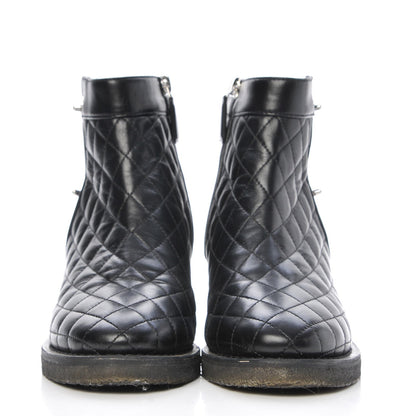 Chanel Calfskin Quilted Turnlock Zip Boots 36.5 Black 2 of 10