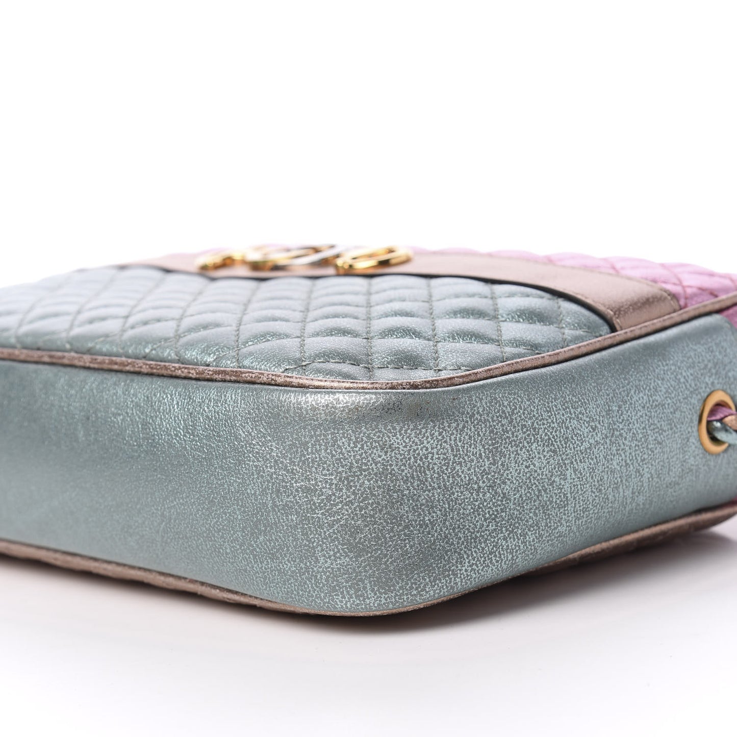 Laminated Nappa Trapuntata Small Zumi Shoulder Bag Rosa Lago Rame
