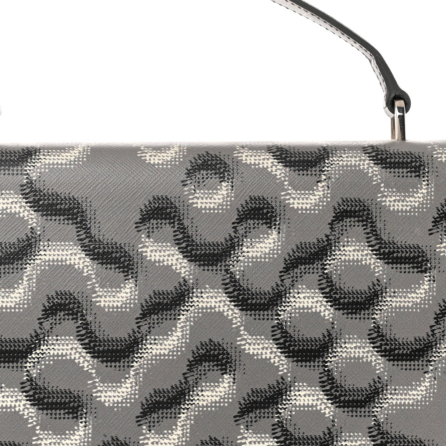 Prada Saffiano Molecule Print Top Handle Flap Bag Ematite 9 of 14